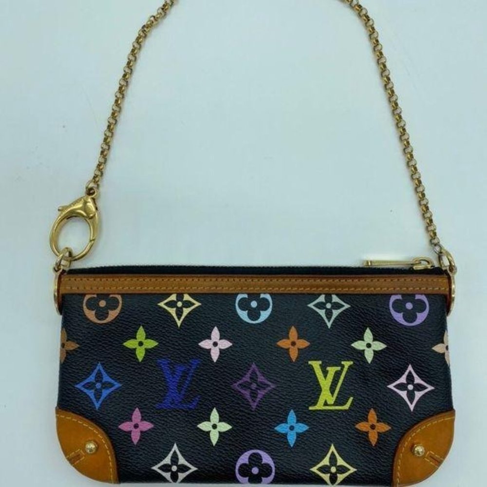 Louis Vuitton Pochette Multi Color Noir 2 Way Bag - Picture 2 of 4